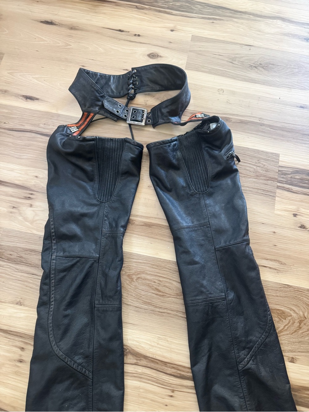 Harley-Davidson Black Leather Riding Gear with Silver Label